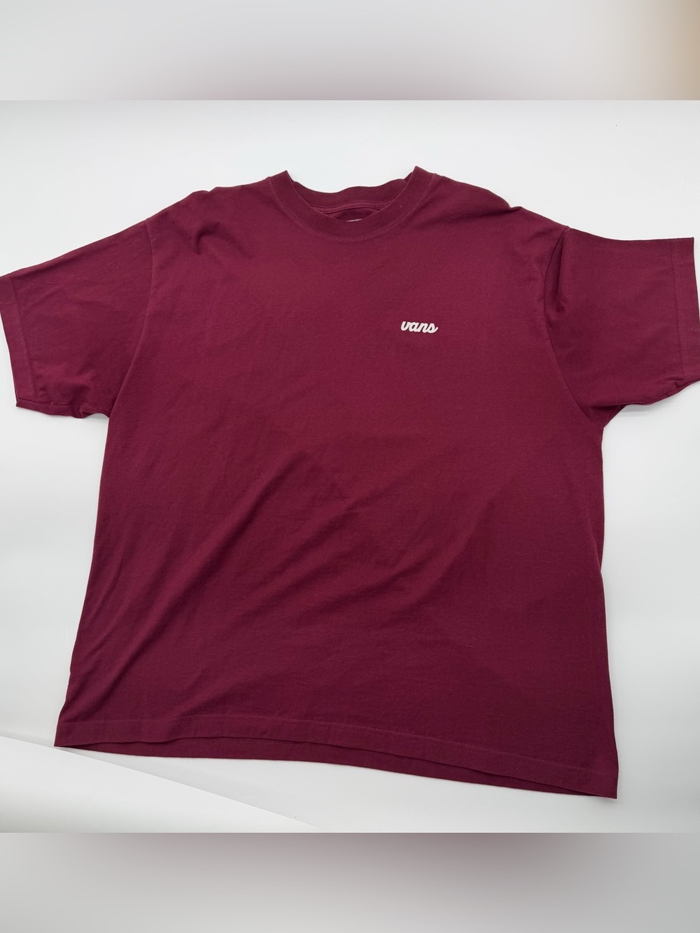 Vans Men's Burgundy 100% Cotton Short Sleeve Logo Tee